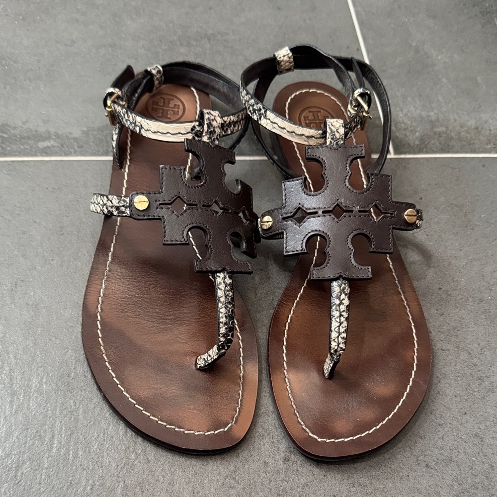 Tory Burch Phoebe Snakeskin Sandals